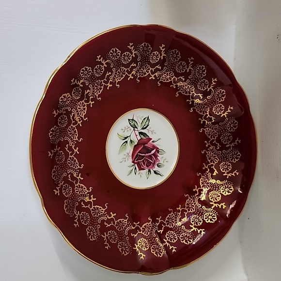 Windsor (England) Red Band, Gold Flowers, Pink Rose Vintage - Picture 2 of 7